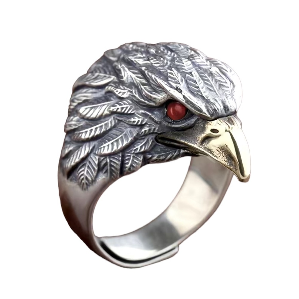 Unisex Hip Hop Punk Style Silver Bird Ring